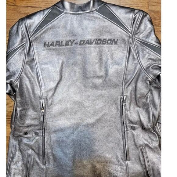 NWT Harley-Davidson Women Paradigm Trip Vent Leather Jacket Silver xl - Picture 5 of 7